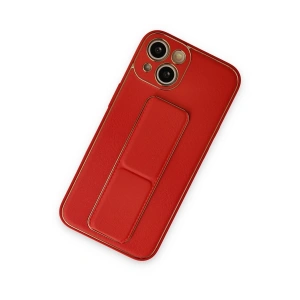 İphone 14 Kılıf Co Deri Standlı Kapak - Kırmızı