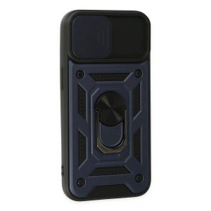 İphone 14 Kılıf Pars Lens Yüzüklü  - Lacivert