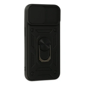 İphone 14 Kılıf Pars Lens Yüzüklü  - Siyah