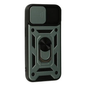 İphone 14 Kılıf Pars Lens Yüzüklü  - Yeşil