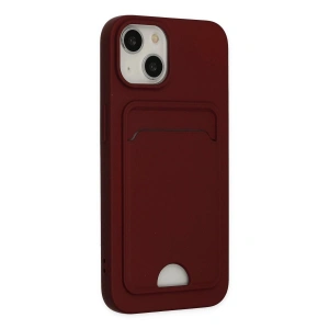 İphone 14 Plus Kılıf Kelvin Kartvizitli  - Bordo