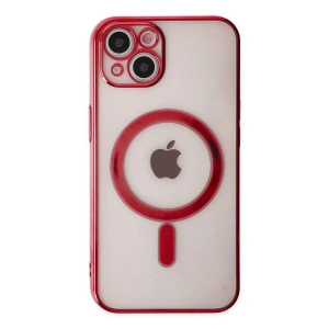 İphone 14 Plus Kılıf Magneticsafe Lazer  - Kırmızı