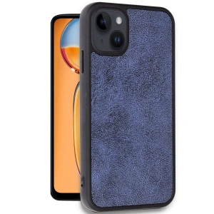 İphone 15 Kılıf Aras Deri Kapak - Lacivert