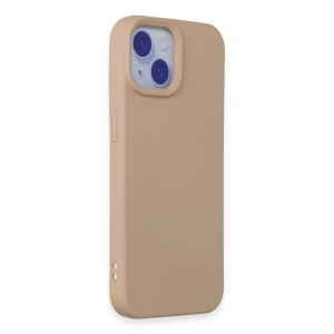 İphone 15 Kılıf Nano İçi Kadife  - Pudra