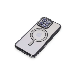 İphone 15 Pro Kılıf Joke Simli Magneticsafe Kılıf Renk: Siyah