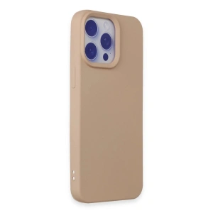 İphone 15 Pro Max Kılıf Nano İçi Kadife  - Pudra