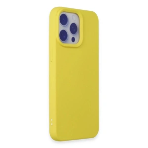 İphone 15 Pro Max Kılıf Nano İçi Kadife  - Sarı