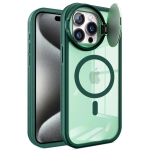 İphone 15 Pro Max Kılıf Teleskop Lens Magsafe  Kapak - Koyu Yeşil