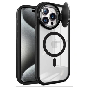 İphone 15 Pro Max Kılıf Teleskop Lens Magsafe  Kapak - Siyah