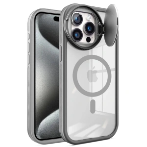 İphone 15 Pro Max Kılıf Teleskop Lens Magsafe  Kapak - Titan Gri