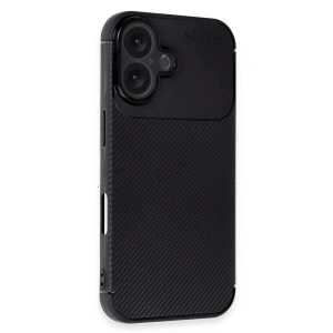 İphone 16 Plus Kılıf Auto Fus Karbon Kapak - Siyah