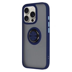 İphone 16 Pro Kılıf Montreal Yüzüklü  Kapak - Lacivert