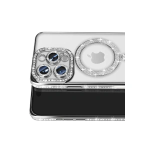 İphone 16 Pro Max Kılıf Joke Simli Magneticsafe Kılıf - Gümüş