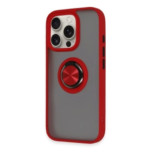 İphone 16 Pro Max Kılıf Montreal Yüzüklü  Kapak - Kırmızı