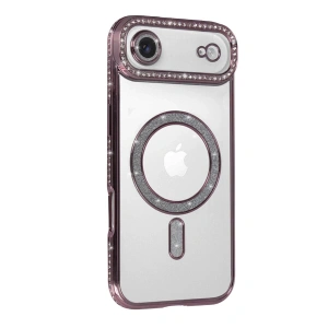 İphone 17 Air Joke Simli Magneticsafe Kılıf - Pembe