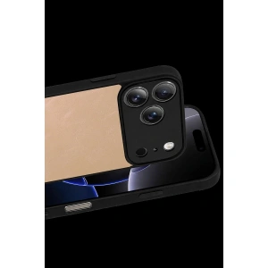 İphone 17 Pro Aras Deri Kapak - Pudra