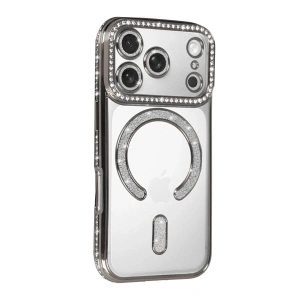 İphone 17 Pro Joke Simli Magneticsafe Kılıf - Gümüş