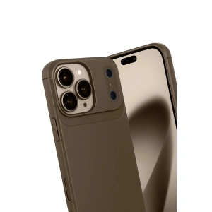 İphone 17 Pro Max Auto Fus Karbon Kapak - Kahverengi