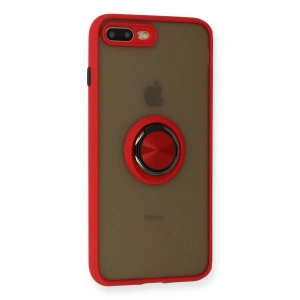 İphone 7 Plus Kılıf Montreal Yüzüklü  Kapak - Kırmızı