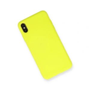 İphone X Kılıf Nano İçi Kadife  - Sarı