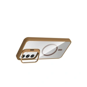 Joko  Galaxy S24 Fe Remim Lensli Magsafe Standlı Kapak - Kahverengi