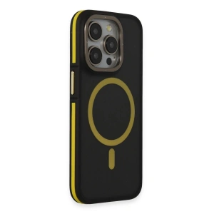 Joko  İphone 14 Pro Kılıf Rky Magsafe Kapak - Siyah-sarı