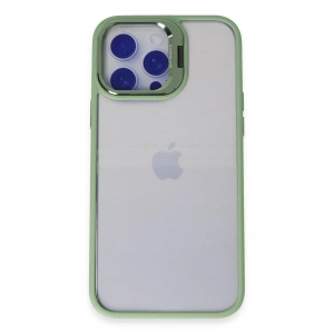 Joko  İphone 14 Pro Max Kılıf  Lens Standlı Kapak - Yeşil