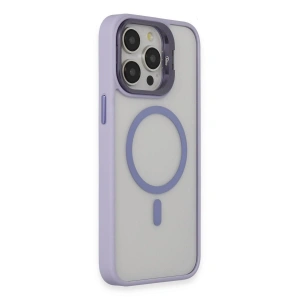 Joko  İphone 15 Pro Kılıf  Lens Magsafe Standlı Kapak - Lila