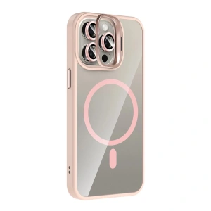 Joko  İphone 15 Pro Max Remim Lensli Magsafe Standlı Kapak - Pembe