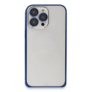 Joko  İphone 15 Pro Metal Bumper Mat Kapak - Lacivert
