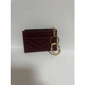 Kadın Fermuarlı Kartlık Bordo Yan Cüzdan
