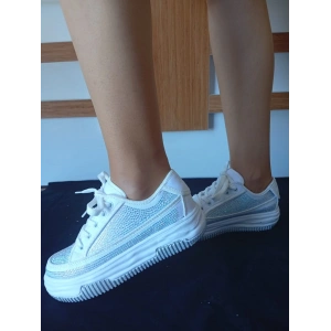 Kadın Yüksek Taban Rahat Şık Günlük Spor Ayakkabı Beyaz Renk