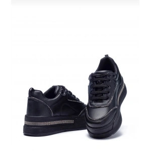 Kadın Yüksek Taban Rahat Şık Günlük Spor Ayakkabı Siyah Renk