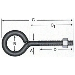 Kapalı Metrik Kanca M5 / 21x80 - 100 Adet