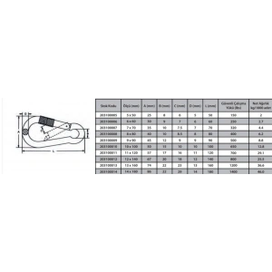 Karabina Vidalı 12 mm ( 2 Adet )