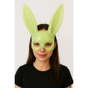 Karanlıkta Parlayan Fosforlu Tavşan Maskesi – Glow Bunny Masquerade Maske (32x22 cm)
