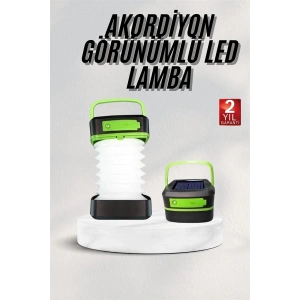 Katlanabilir Kamp Lambası Akordiyon Lamba Şarjlı 3 Kademeli Solar