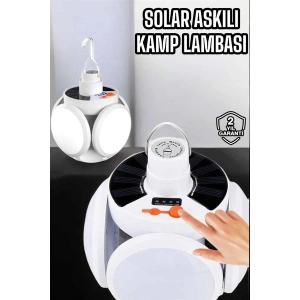 Katlanabilir Taşınabilir Kamp Lambası Işıldak Beyaz Işık Güneş Enerjili Solar Aydınlatma Yeni Nesil