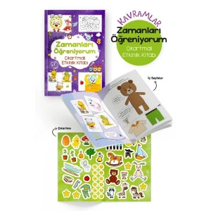 Kavramlar – Zamanları Öğreniyorum – Çıkartmalı Etkinlik Kitabı - 3 Yaş +