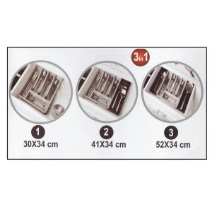 Kayar Kaşıklık Organizeri - 3 Aşamalı Sürgülü - Sağ Sol Açılır