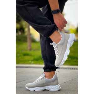 KB-707   Taş Süet Yüksek Taban Bağcıklı Günlük Erkek Ayakkabı