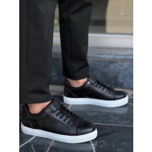 KB-BX1   Siyah Cilt Yüksek Beyaz Taban Günlük Erkek Ayakkabı