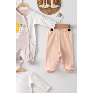 Kelebek Nakışlı Tulumlu % 100 Pamuk Erkek Bebek 5li Set