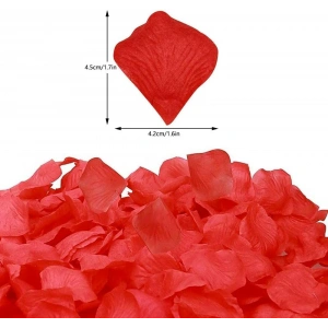 Kırmızı Renk Gül Yaprağı Şekilli Konfeti – 10 Paket 1000 Adet