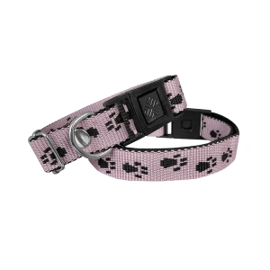 Köpek Tasması Patili Dokuma 2 cm - Min: 30 cm - Max: 50 cm Açık Pembe