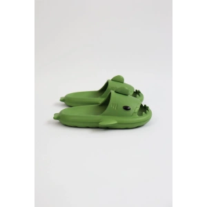 Köpekbalığı Haki Unisex Tam Ortopedik Terlik Shark Slides