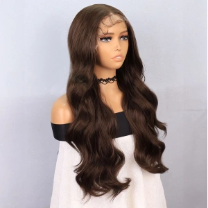 Koyu Kumral Fiber Sen Front Lace Tül Peruk