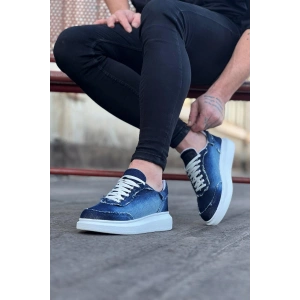 Koyu Mavi Kot Kumaş Erkek Casual Ayakkabı