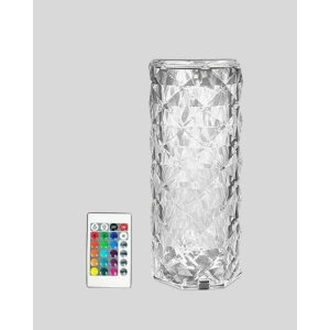 Kristal RGB LED Masa Lambası – Renkli Kumandalı Işık, Dekoratif ve Enerji Tasarruflu