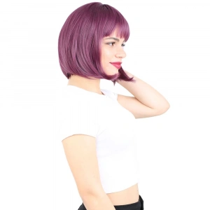 Küt Kahküllü Fiber Sen Peruk / Patlıcan Moru